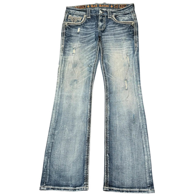 Rock Revival straight/boot unisex designer jeans(w32)