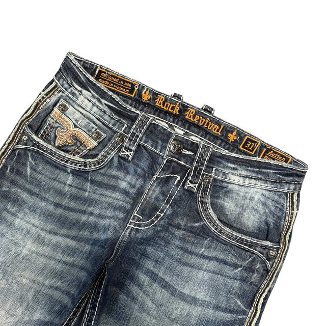 Rock Revival straight/boot unisex designer jeans(w31)