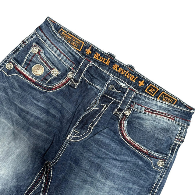 Rock revival baggy/boot unisex designer jeans(w32)