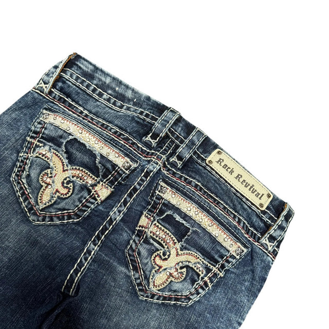 Rock Revival straight leg women designer Jeans(w27)
