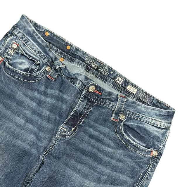 Miss me easy Coop straight mid Rise women jeans(w34)