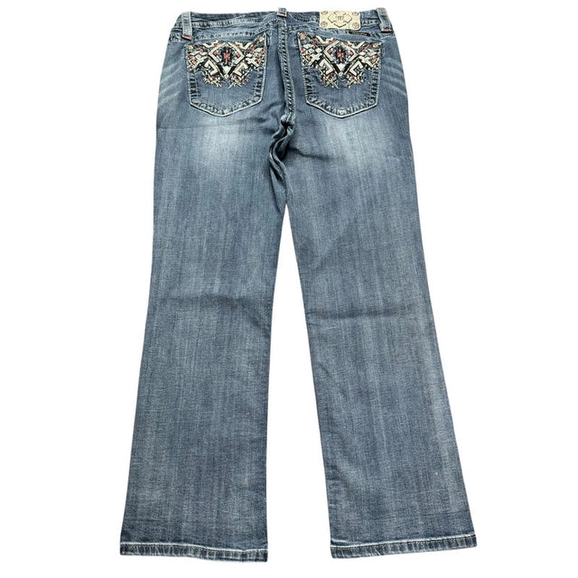 Miss me easy Coop straight mid Rise women jeans(w34)