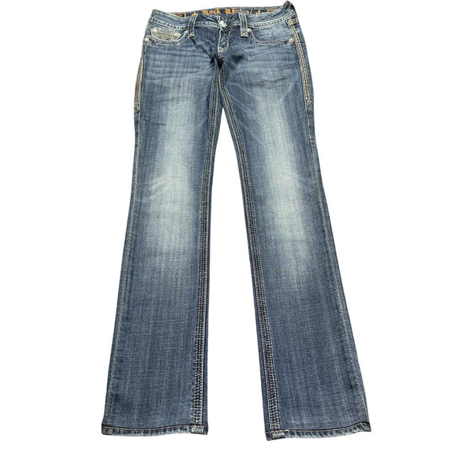 Rock Revival straight low waist women designer jeans(w27)