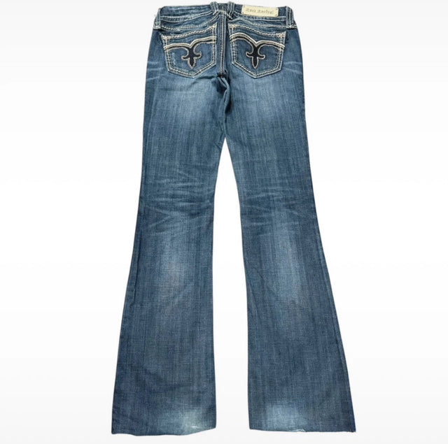 Rock revival flared/bootcut low waist women designer jeans(w28)