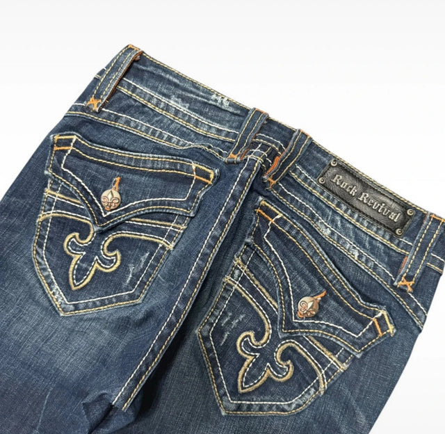 Rock Revival flared/bootcut low waist women designer jeans(w31)