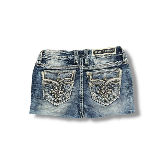 Rock Revival mini designer jeans skirt(w27)
