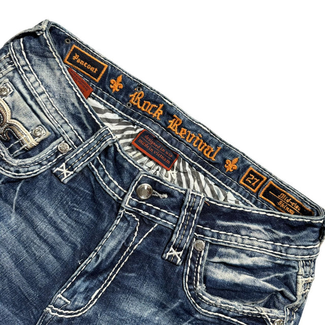 Rock Revival mini designer jeans skirt(w27)