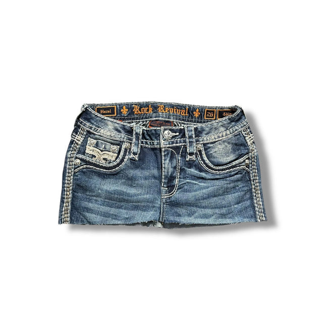 Rock Revival mini designer jeans skirt(w26)