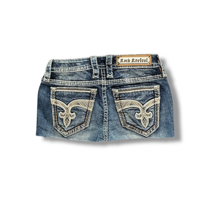 Rock Revival mini designer jeans skirt(w26)