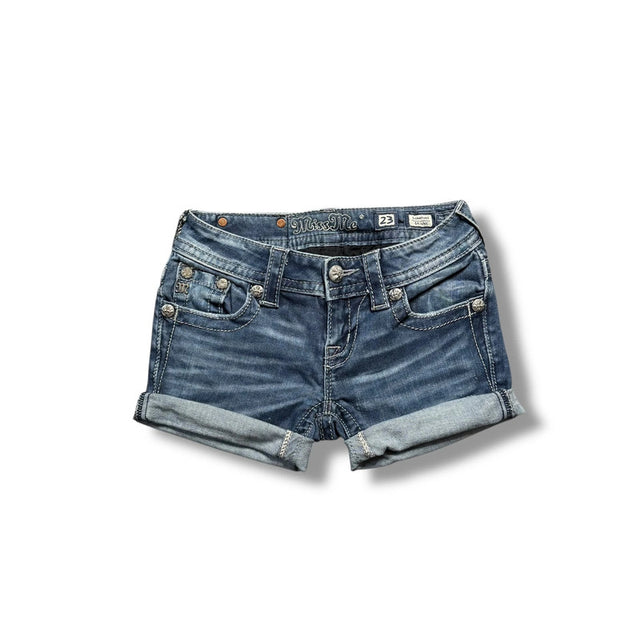 Miss me low waist women designer mini jeans short (w23)