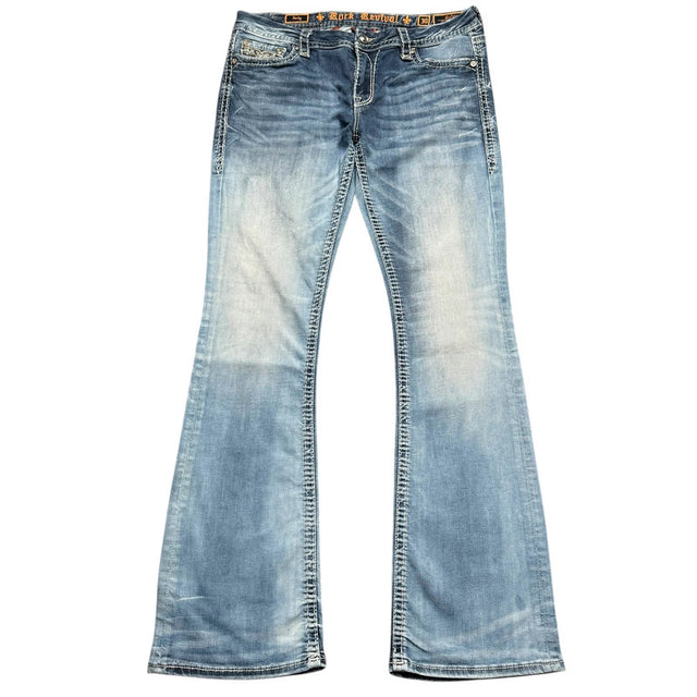 Rock Revival flared/bootcut mid Rise women designer jeans (w30)