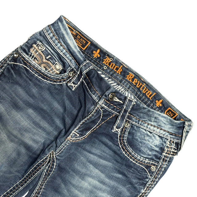 Rock Revival straight leg low waist women designer jeans(w25)