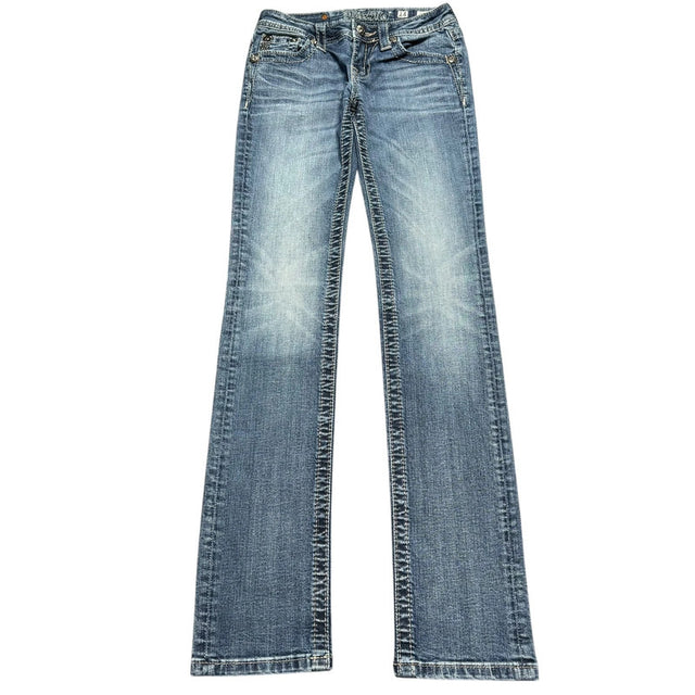 Miss me slim fit straight women designer low waist jeans(w24)