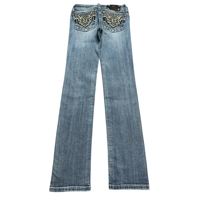 Miss me slim fit straight women designer low waist jeans(w24)