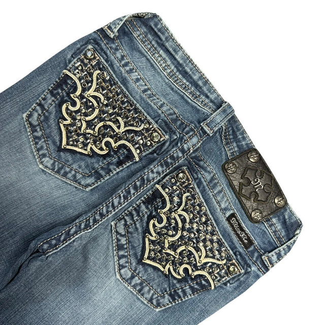 Miss me slim fit straight women designer low waist jeans(w24)