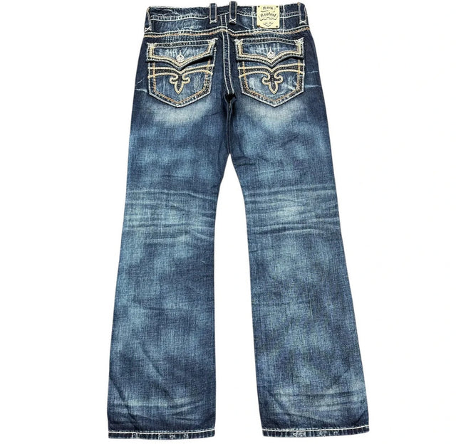 Rock Revival Straight leg Unisex Designer Jeans(w34)