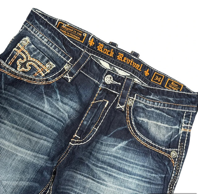 Rock Revival Straight leg Unisex Designer Jeans(w34)
