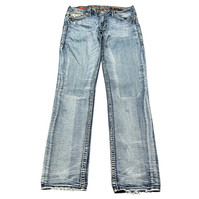 Rock Revival straight leg low waist women designer jeans (w31)