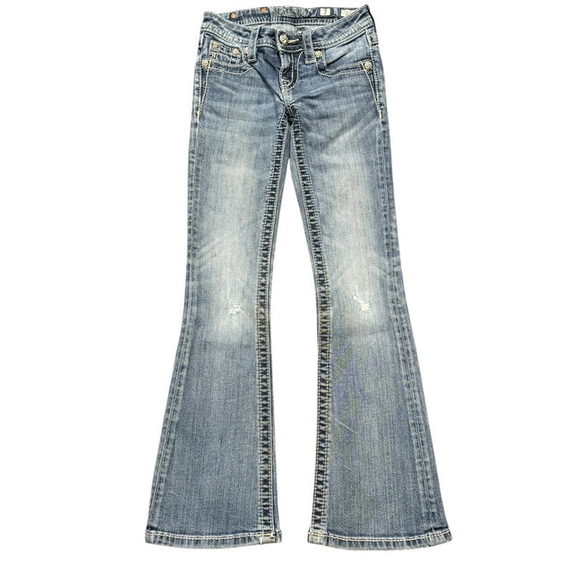 Miss me flared/bootcut low waist women designer jeans(w23)