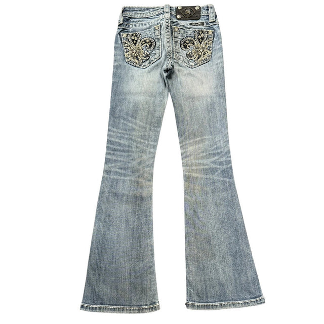 Miss me flared/bootcut low waist women designer jeans(w23)