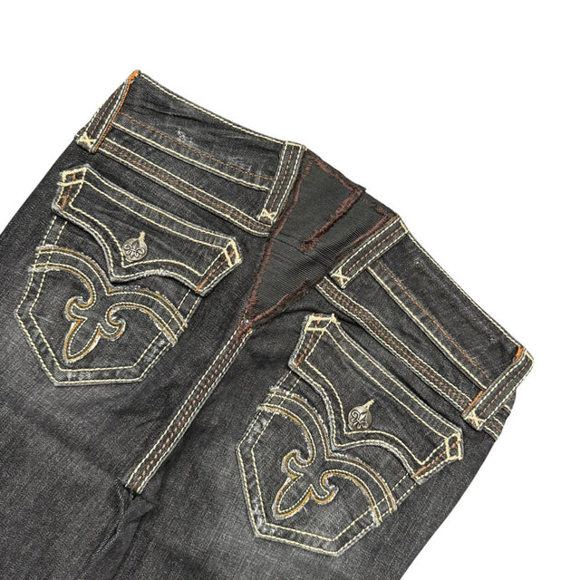Rock revival straight leg low waist women designer jeans(w29)