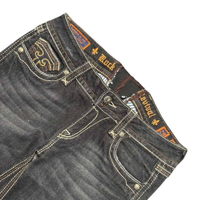 Rock revival straight leg low waist women designer jeans(w29)