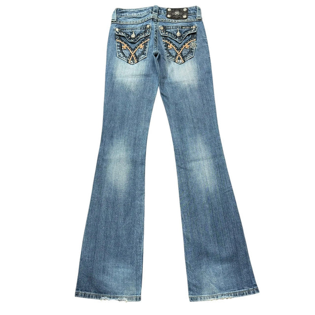 Miss me flared/bootcut low waist women designer jeans(w24)