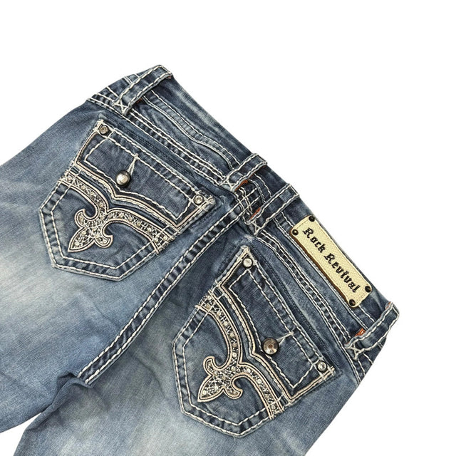 Rock Revival flared/bootcut low waist tall women designer jeans(w28)