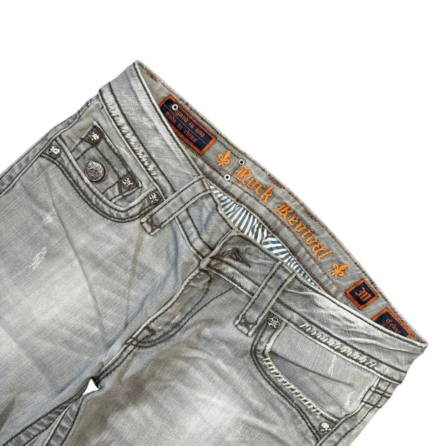 Rock Revival straight leg low waist women designer jeans(w30)