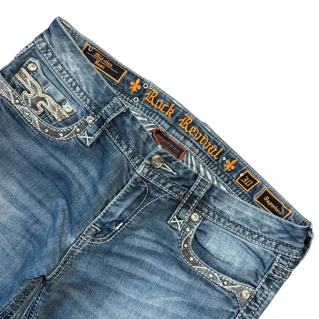 Rock Revival flared/bootcut low waist women designer jeans(w30)