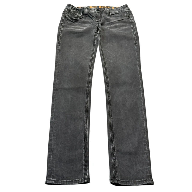 Rock Revival low waist women designer skinny jeans(w28)