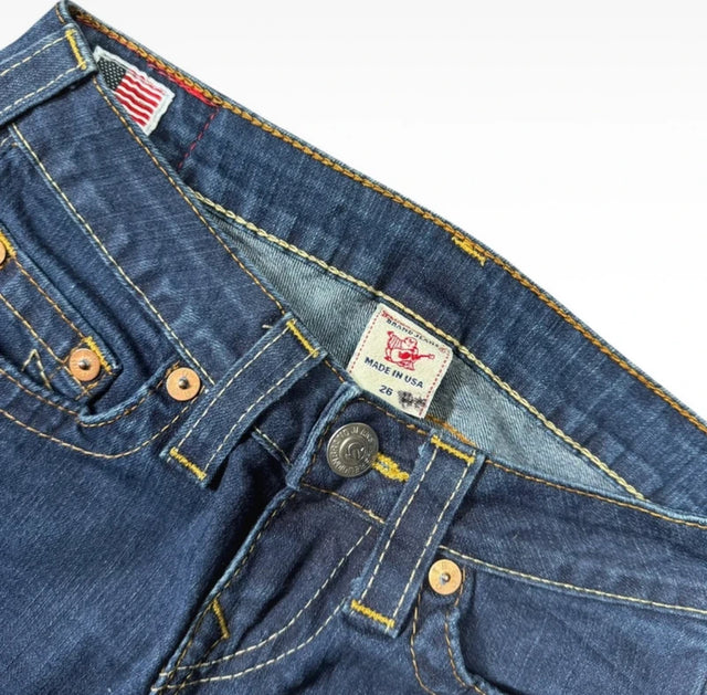 True Religion flared low waist women designer jeans(w26)