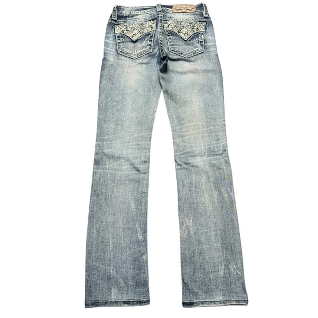 Miss me straight leg low waist women designer jeans(w23)