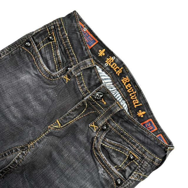 Rock revival flared/bootcut low waist women designer jeans(w28)