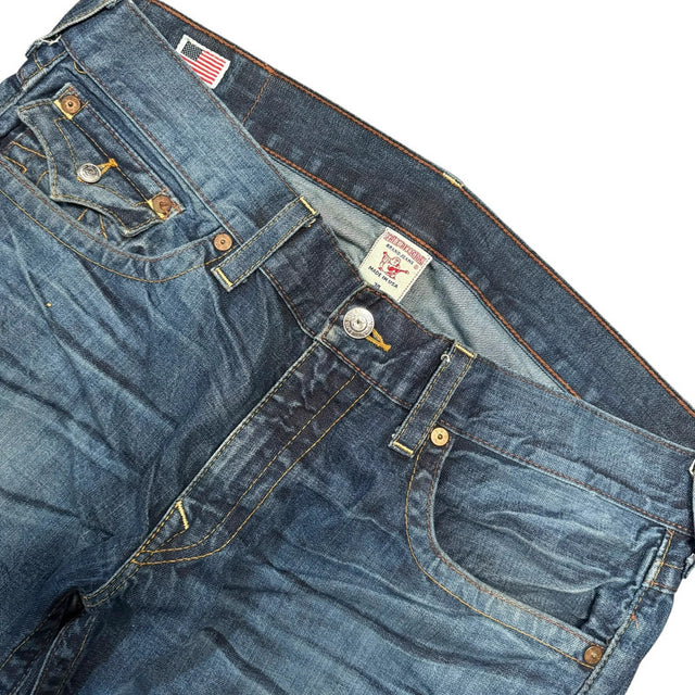 True Religion baggy/straight leg unisex designer jeans(w38)