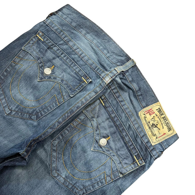True Religion baggy/straight leg unisex designer jeans(w38)