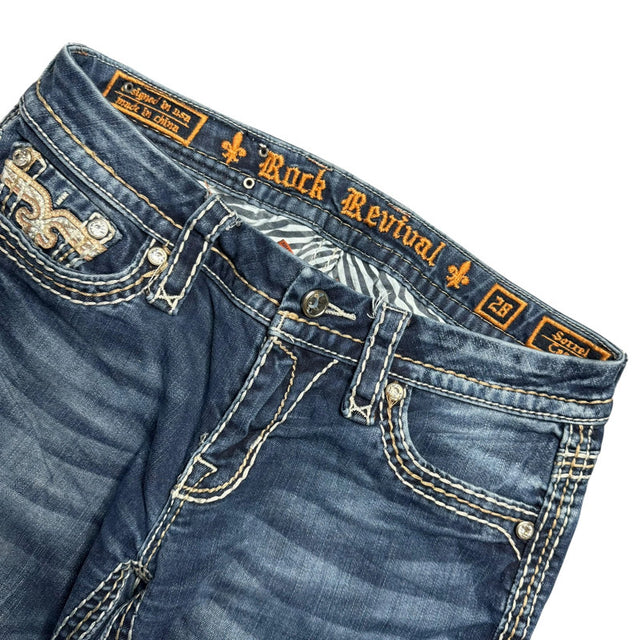 Rock Revival straight leg low waist women designer Jeans(w28)