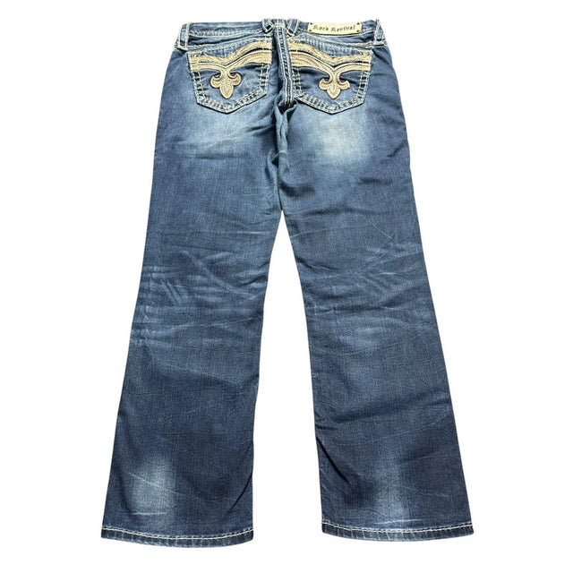 Rock Revival straight leg low waist women designer Jeans(w28)