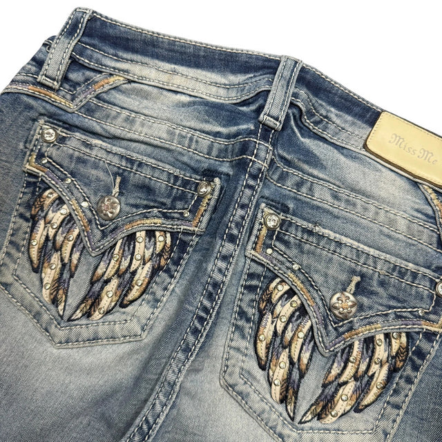 Miss me straight leg low waist women designer Jeans(w28)