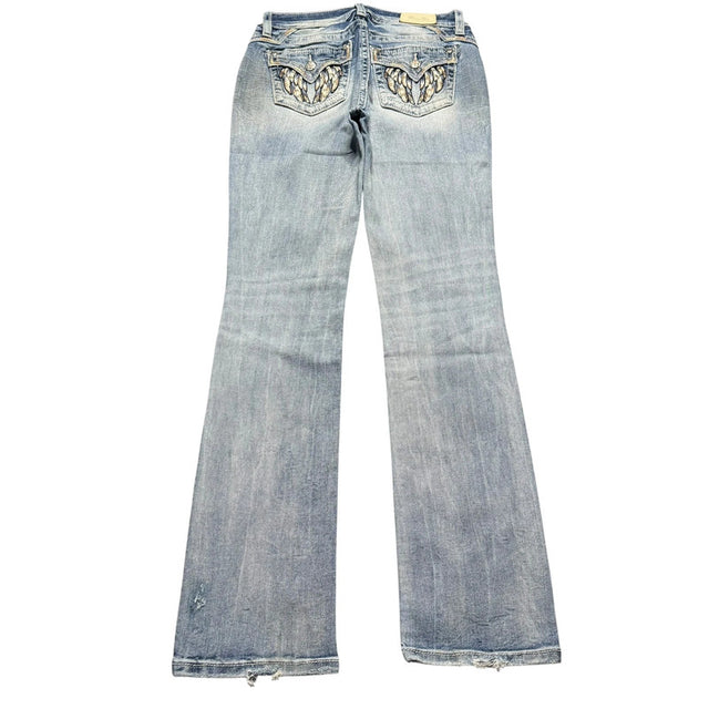 Miss me straight leg low waist women designer Jeans(w28)