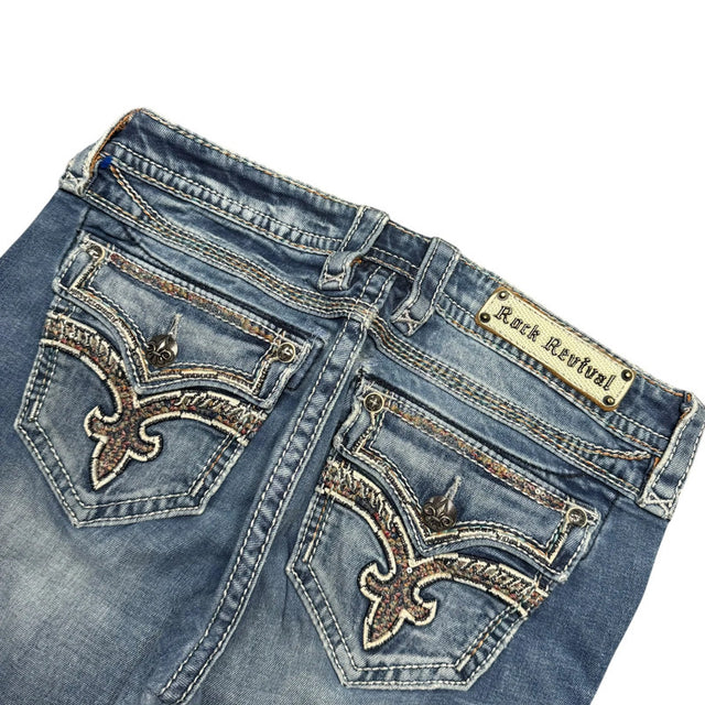 Rock revival women designer skinny jeans(w30)