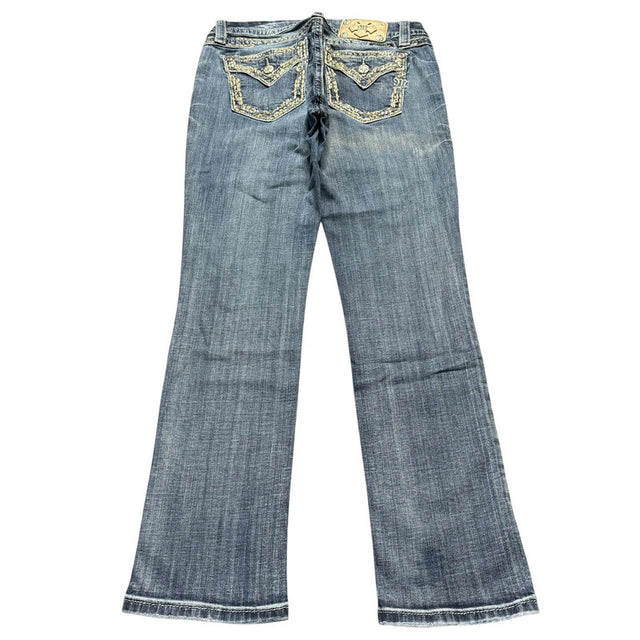 Miss me straight leg low waist women designer jeans(w28)