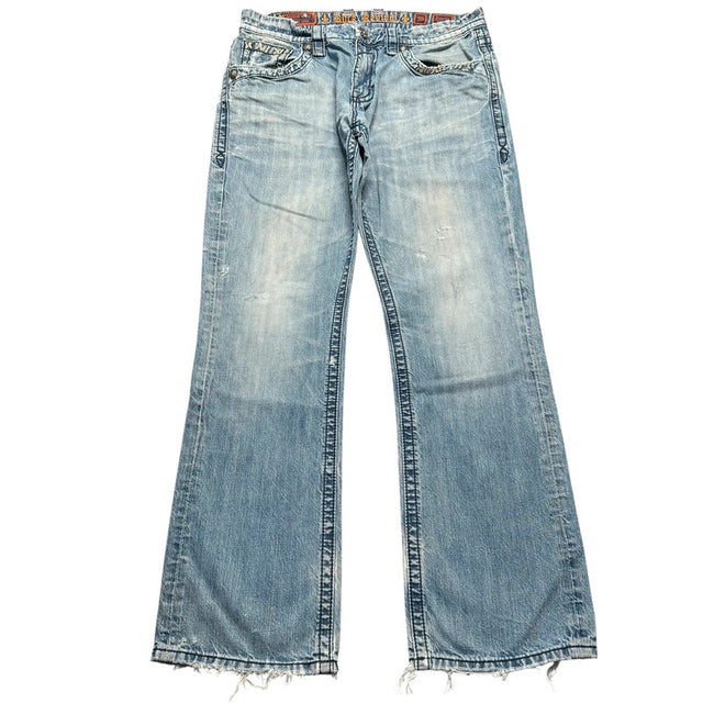 Rock Revival baggy/straight leg men unisex designer jeans(w36)