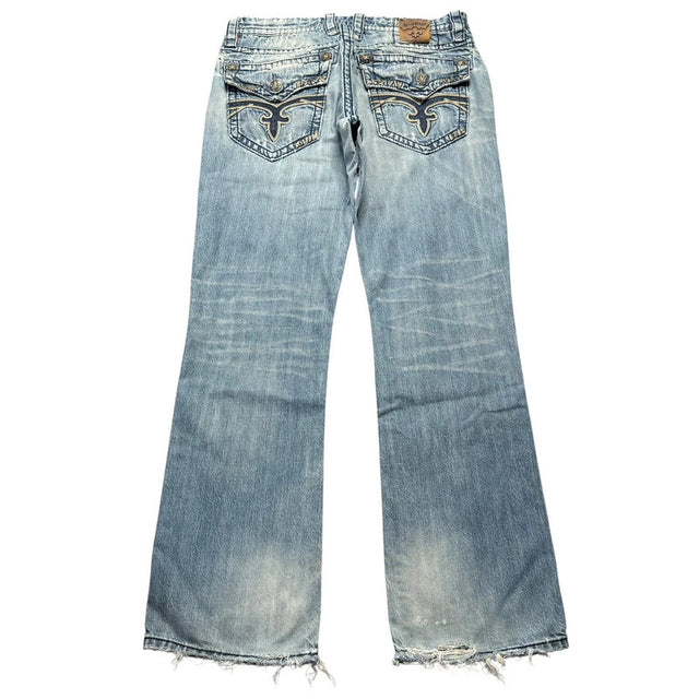 Rock Revival baggy/straight leg men unisex designer jeans(w36)