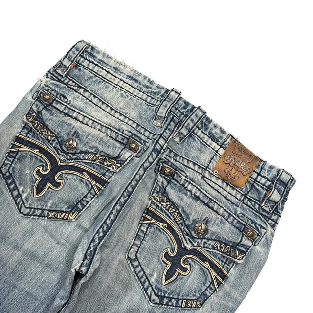 Rock Revival baggy/straight leg men unisex designer jeans(w36)
