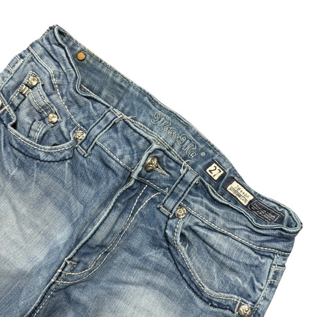 Miss me straight leg low waist women designer jeans(w27)