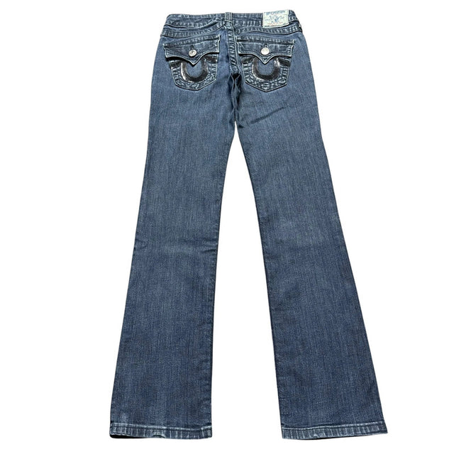 True religion straight leg low waist women designer jeans(w27)