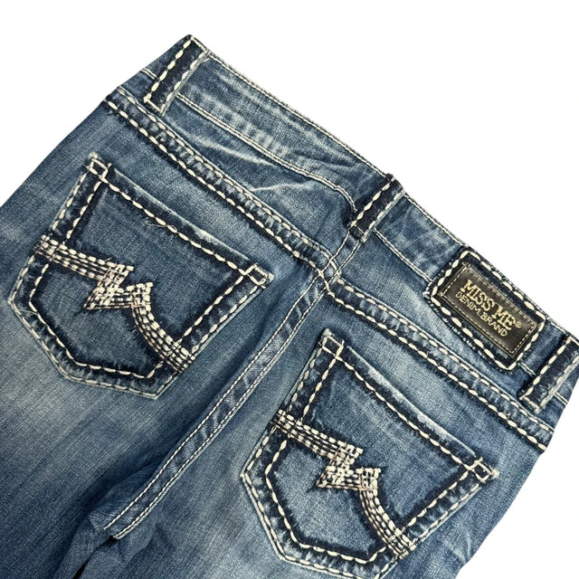 Miss me straight leg low waist women designer jeans(w28)