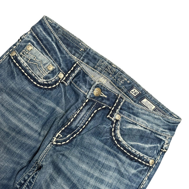 Miss me straight leg low waist women designer jeans(w28)