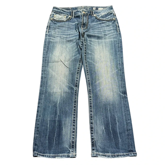 Miss me straight leg low waist women designer jeans(w28)